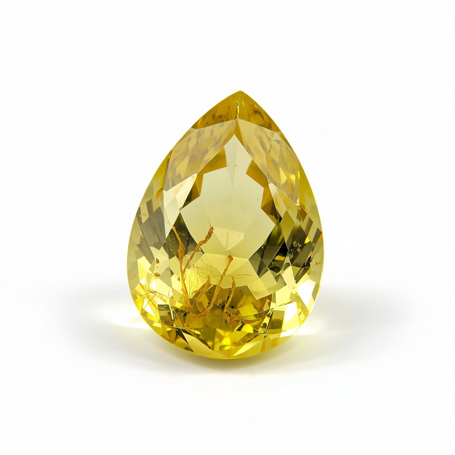 Yellow Sapphire 1PC Large 10x12 MM Pear Faceted Yellow Fiery Precious Gems Immagine principale del prodotto