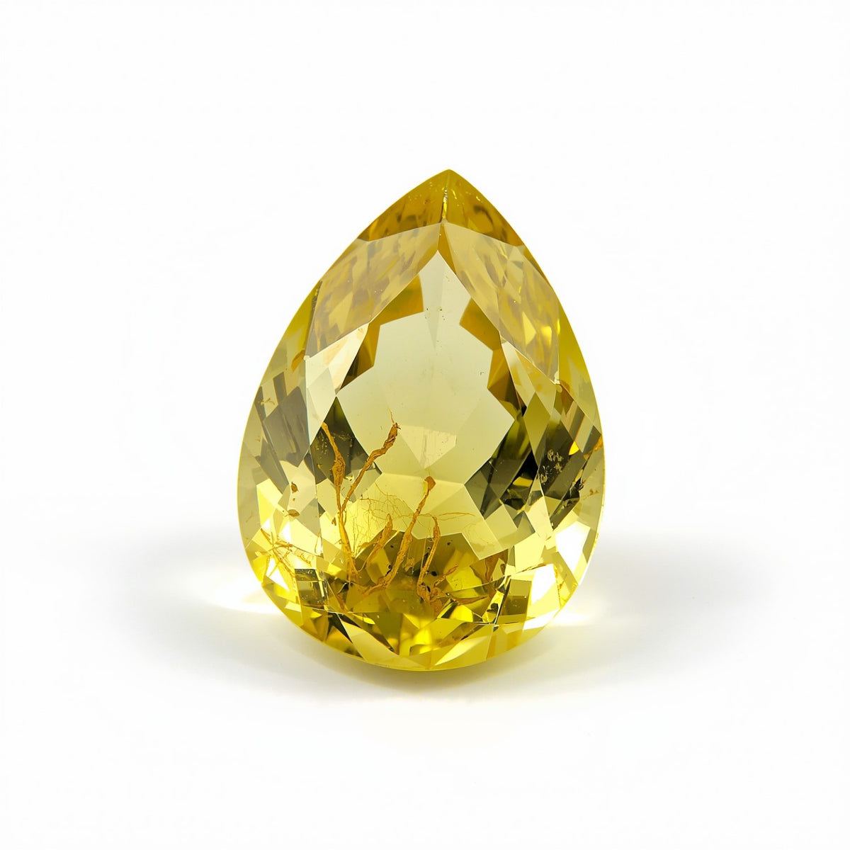 Yellow Sapphire 1PC Large 10x12 MM Pear Faceted Yellow Fiery Precious Gems