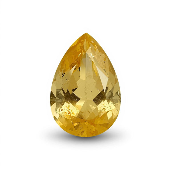 Yellow Sapphire 1PC Large 10x14 MM Pear Faceted Yellow Brilliant Precious Loose Gems