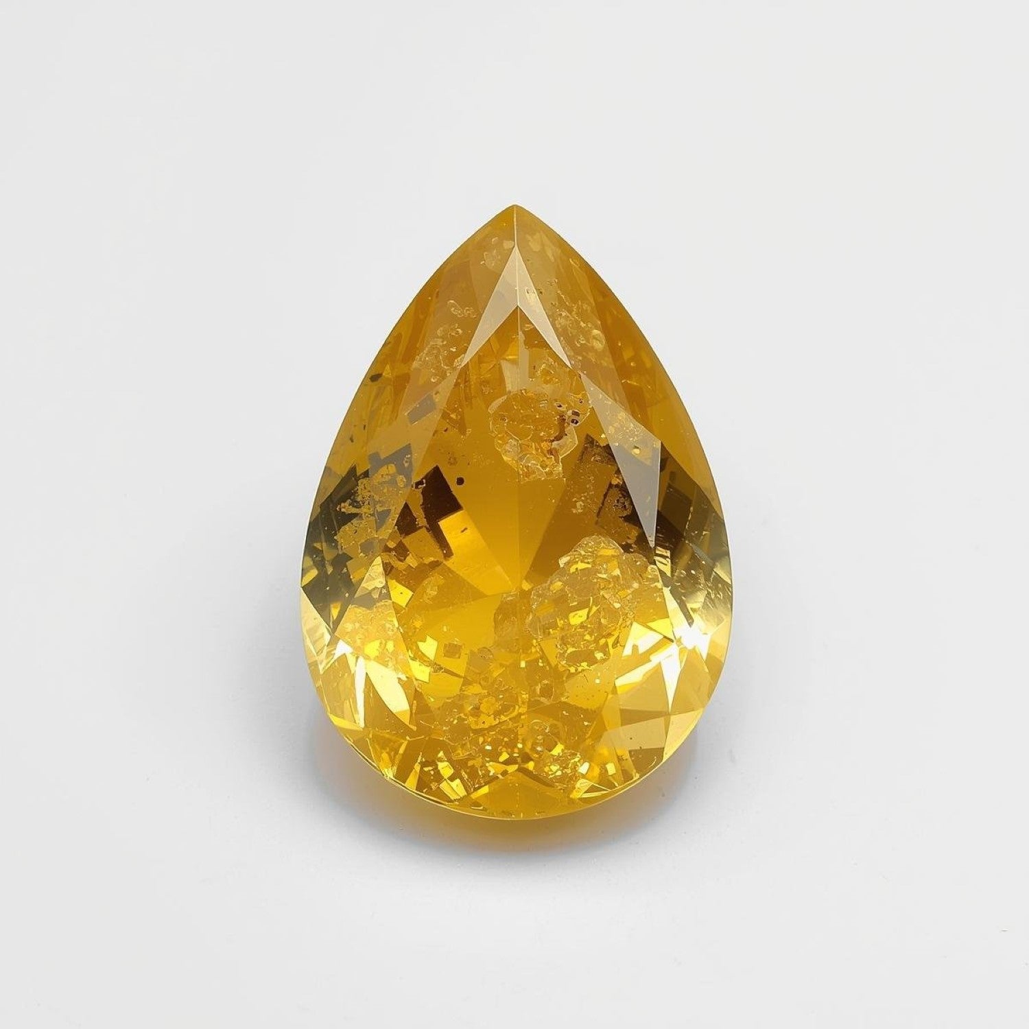 Yellow Sapphire 1PC Large 10x14 MM Pear Faceted Yellow Brilliant Precious Loose Gems