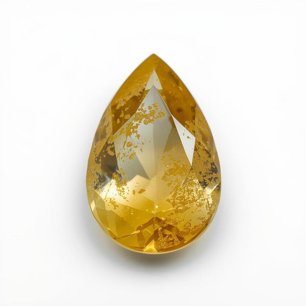 Yellow Sapphire 1PC Chunky 12x16 MM Pear Faceted Yellow Sparkling Precious Loose Gemstone