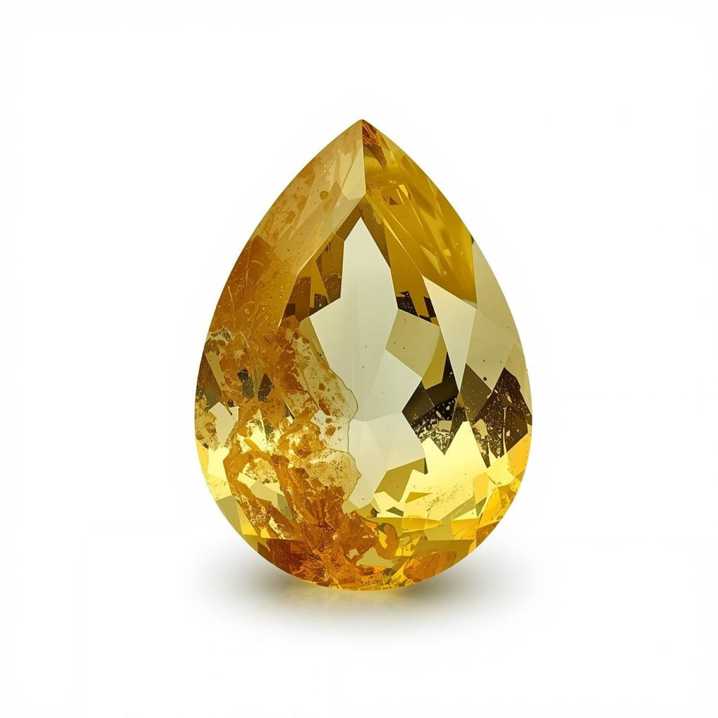 Yellow Sapphire 1PC Chunky 13x18 MM Pear Faceted Yellow Polished Precious Loose Gemstones