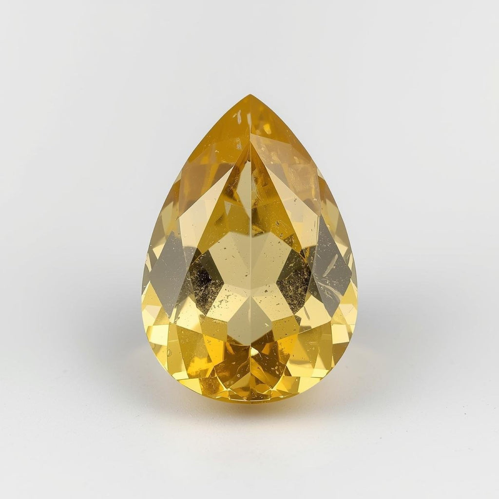 Yellow Sapphire 1PC Chunky 13x18 MM Pear Faceted Yellow Polished Precious Loose Gemstones