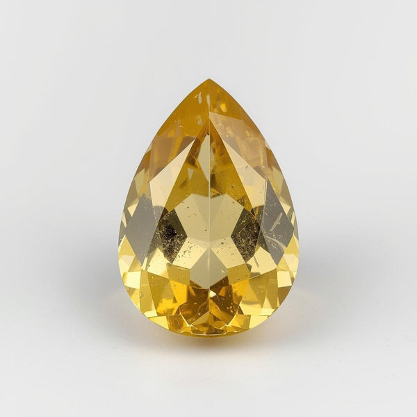 Yellow Sapphire 1PC Chunky 13x18 MM Pear Faceted Yellow Polished Precious Loose Gemstones