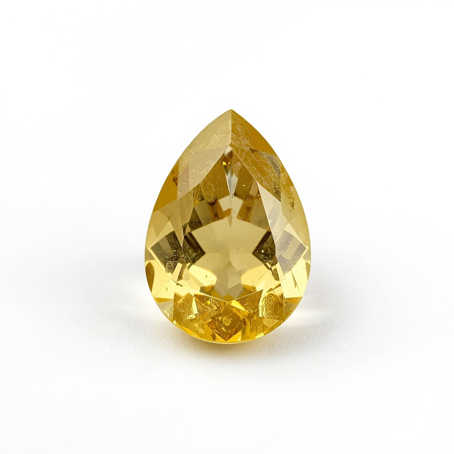 Yellow Sapphire 1PC Small 6x8 MM Pear Faceted Yellow Shine Precious Loose Gems メイン画像
