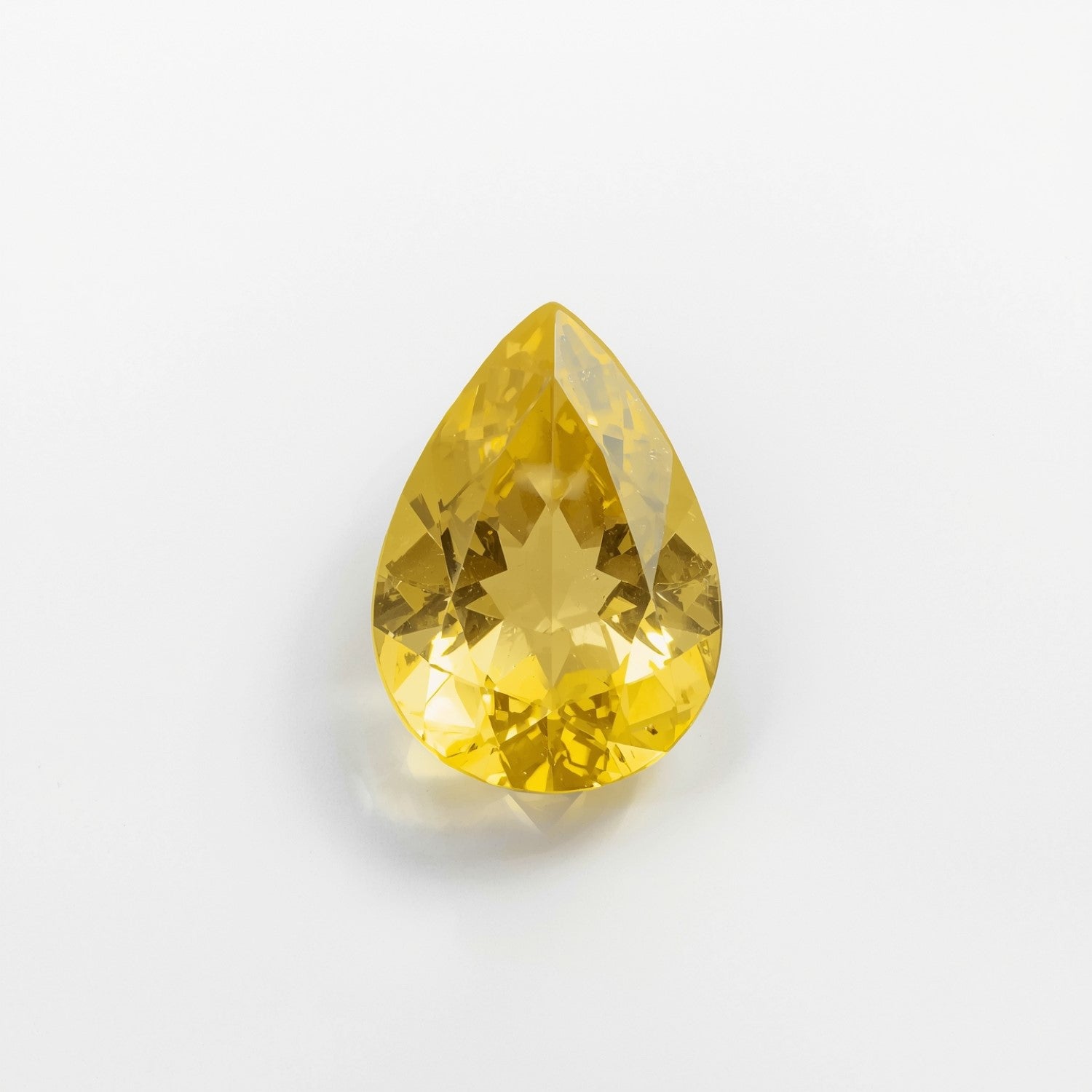 Yellow Sapphire 1PC Small 7x9 MM Pear Faceted Yellow High-Quality Precious Loose Gemstones メイン画像