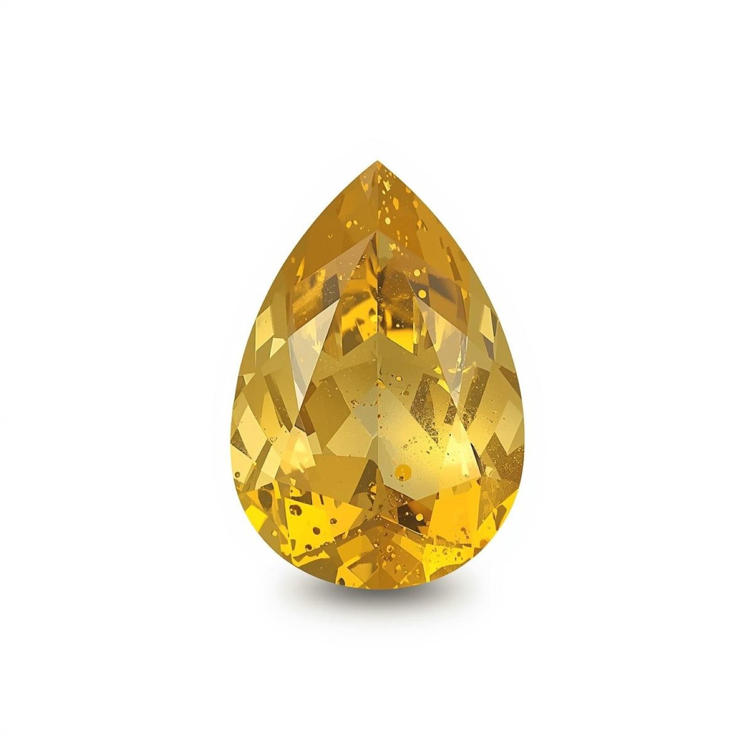 Yellow Sapphire 1PC Medium 8x10 MM Pear Faceted Yellow Genuine Precious Loose Gems
