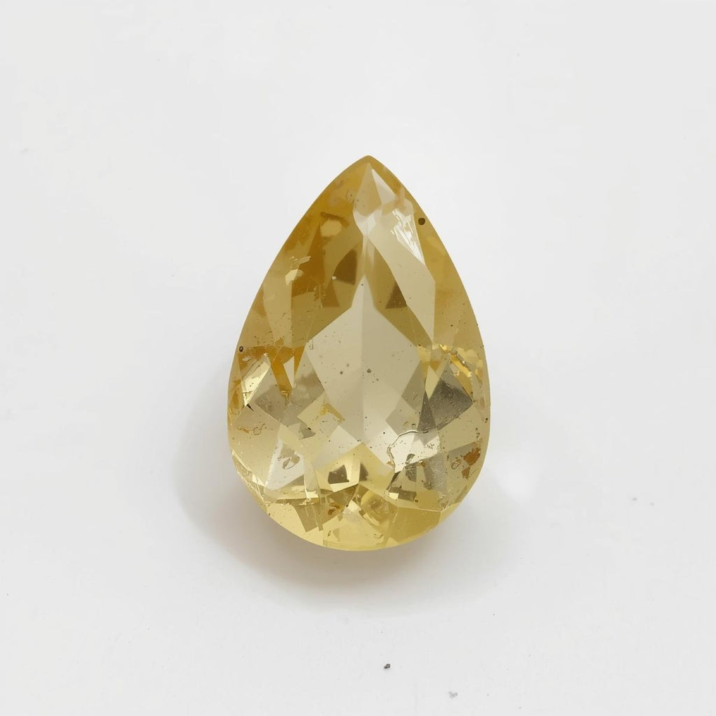 Yellow Sapphire 1PC Medium 8x10 MM Pear Faceted Yellow Genuine Precious Loose Gems
