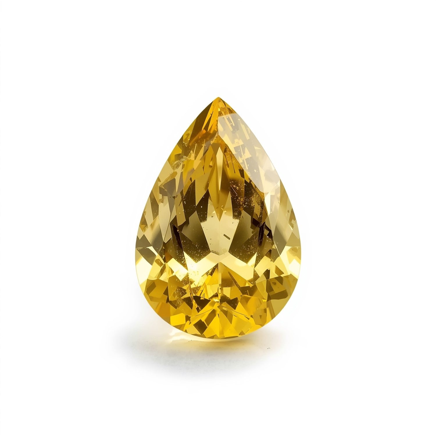 Yellow Sapphire 1PC Large 9x11 MM Pear Faceted Yellow Superior Precious Loose Gemstone