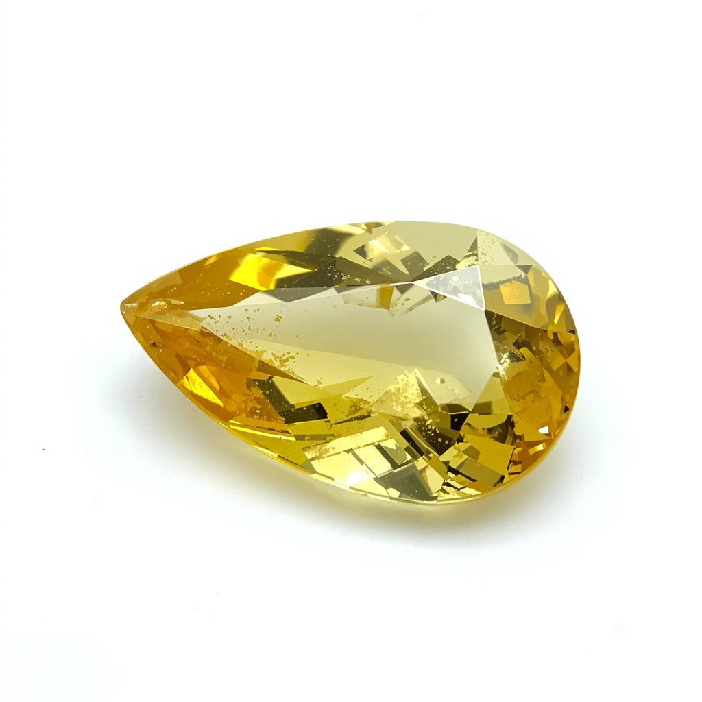 Yellow Sapphire 1PC Large 9x11 MM Pear Faceted Yellow Superior Precious Loose Gemstone