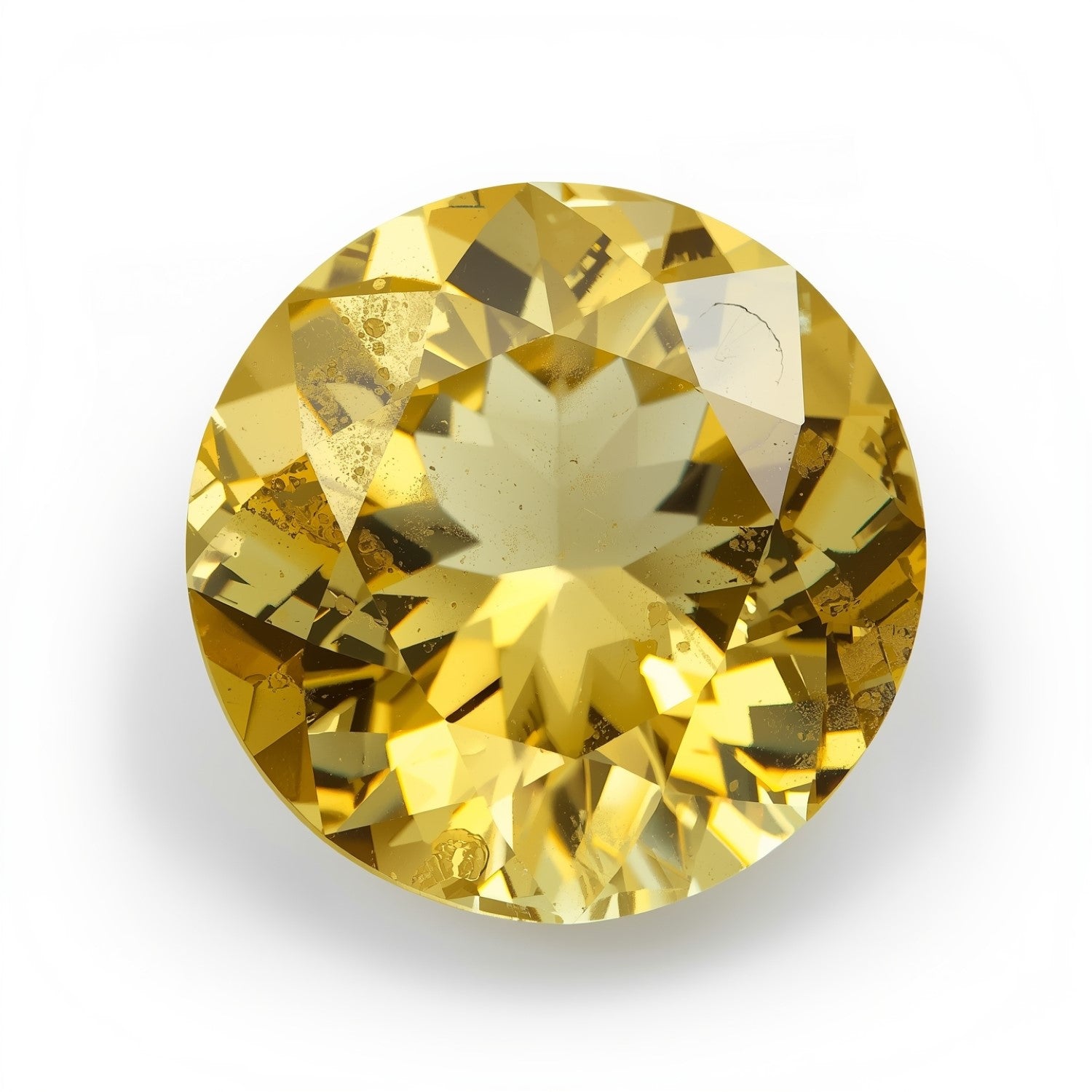Yellow Sapphire 1PC Large 10x10 MM Round Faceted Yellow Shine Precious Loose Gemstones Hoofdafbeelding