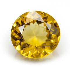 Yellow Sapphire 1PC Chunky 15x15 MM Round Faceted Yellow Superior Precious Gems