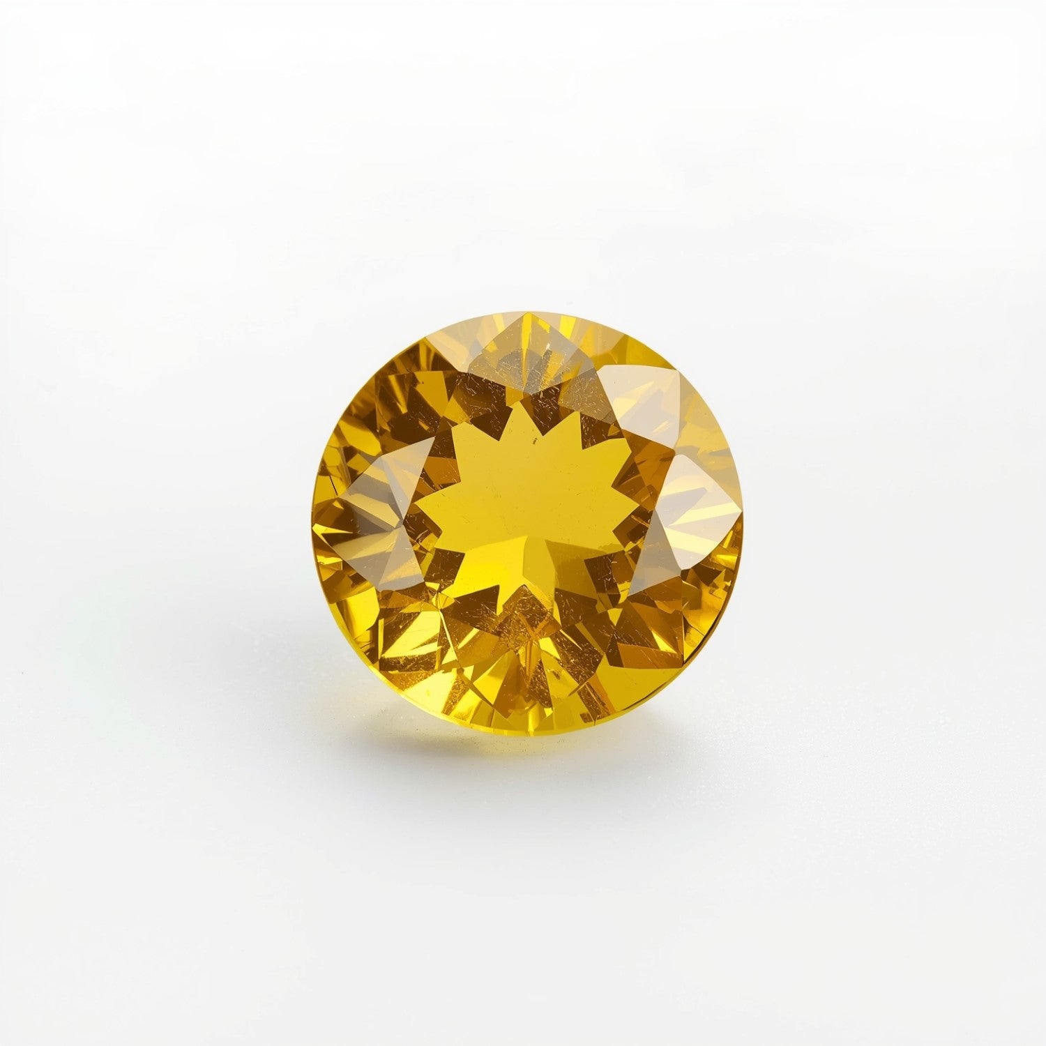 Yellow Sapphire 1PC Small 8x8 MM Round Faceted Yellow Luster Precious Loose Gems Hoofdafbeelding