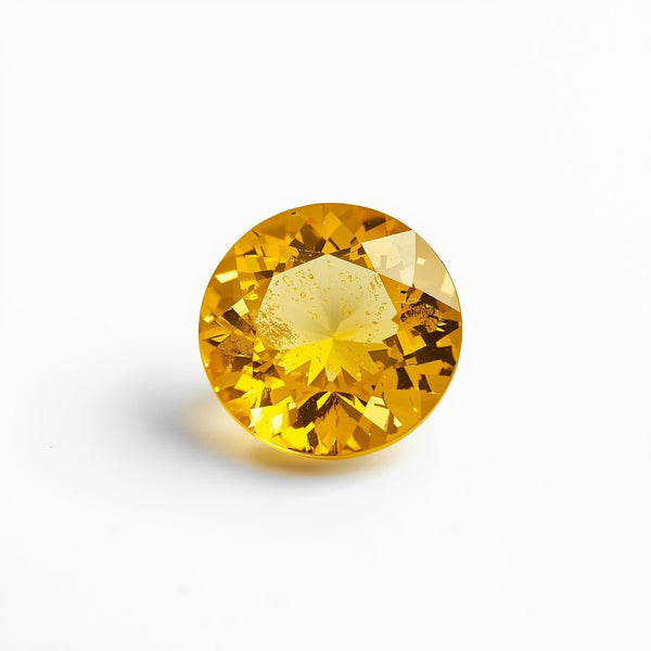 Yellow Sapphire 1PC Small 8x8 MM Round Faceted Yellow Luster Precious Loose Gems