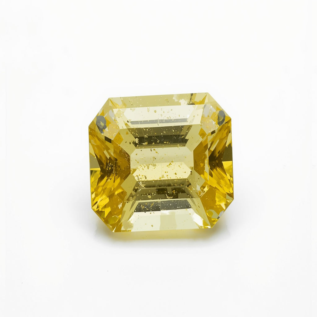 Yellow Sapphire 1PC Chunky 14x14 MM Square Faceted Yellow Genuine Precious Loose Gemstones
