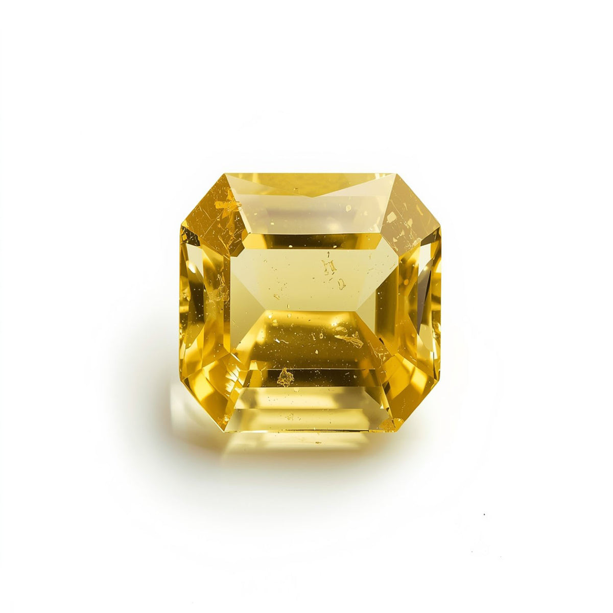Yellow Sapphire 1PC Chunky 15x15 MM Square Faceted Yellow Superior Precious Gems