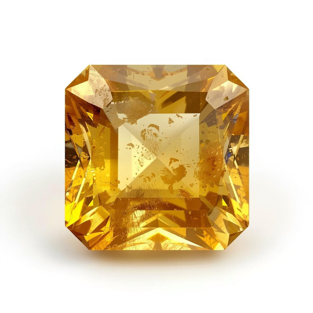 Gelber Saphir, 1 Stück, grob, 15 x 15 mm, quadratisch, facettiert, gelb, hochwertige Edelsteine
