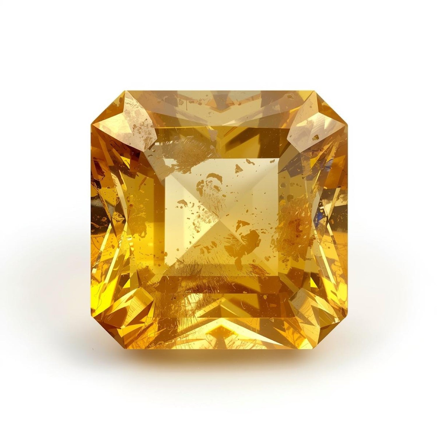 Yellow Sapphire 1PC Chunky 15x15 MM Square Faceted Yellow Superior Precious Gems