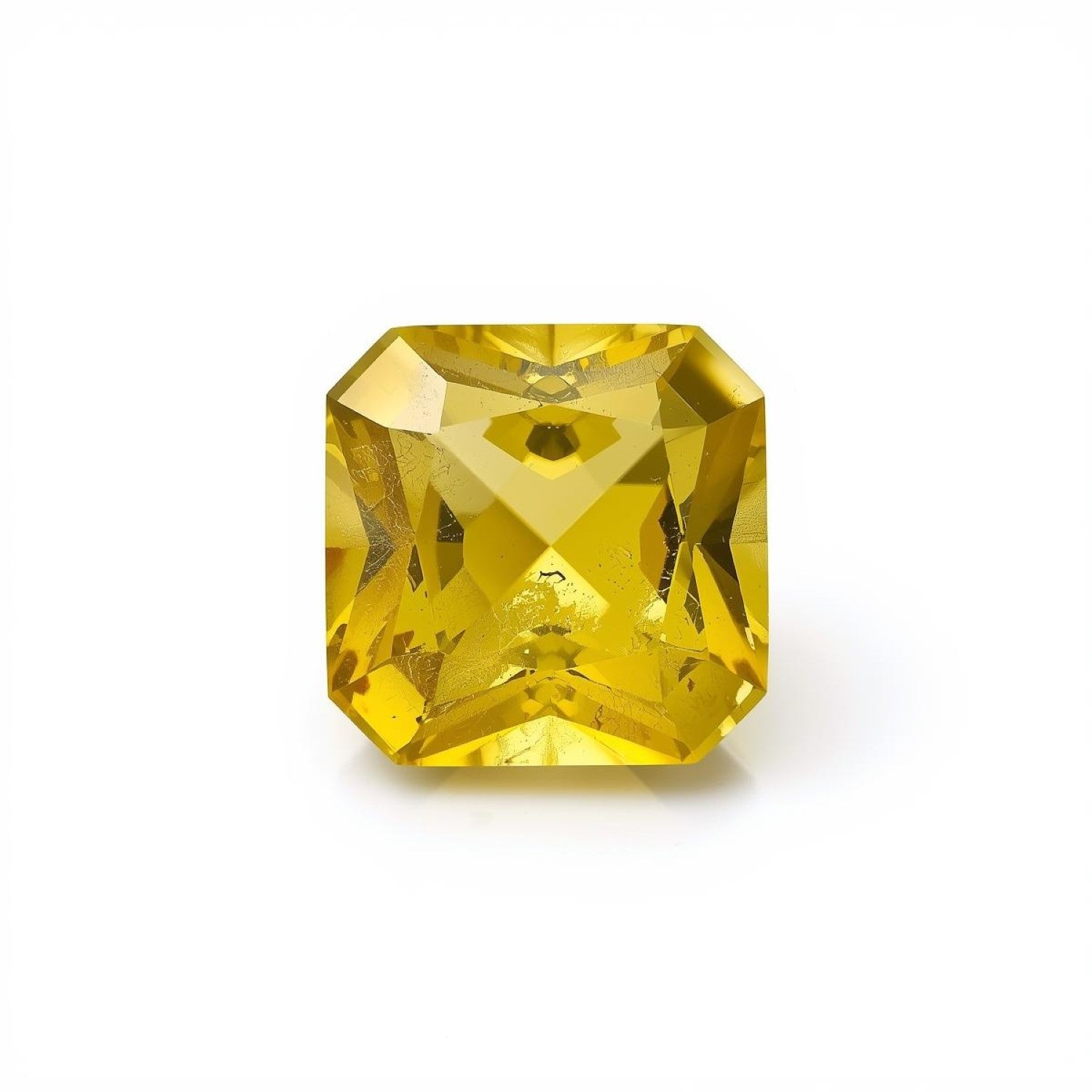 Yellow Sapphire 1PC Small 8x8 MM Square Faceted Yellow Luster Precious Loose Gems Secundaire afbeelding