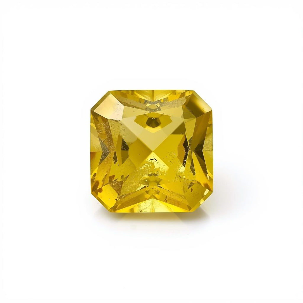 Yellow Sapphire 1PC Small 8x8 MM Square Faceted Yellow Luster Precious Loose Gems