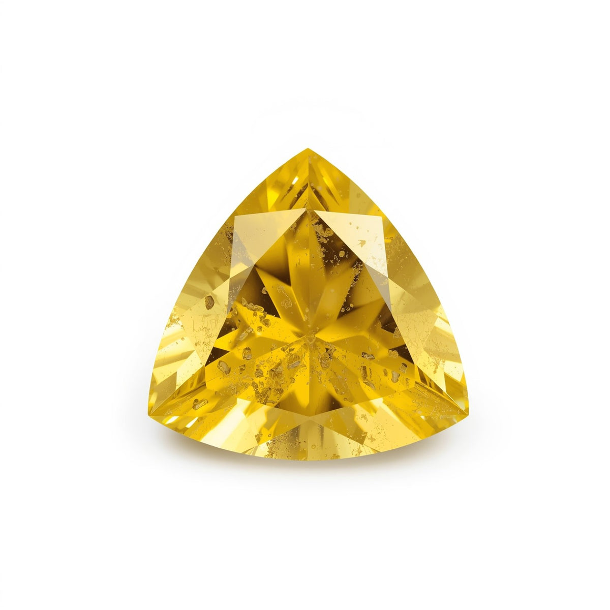Yellow Sapphire 1PC Large 10x10 MM Triangle Faceted Yellow Shine Precious Loose Gemstones