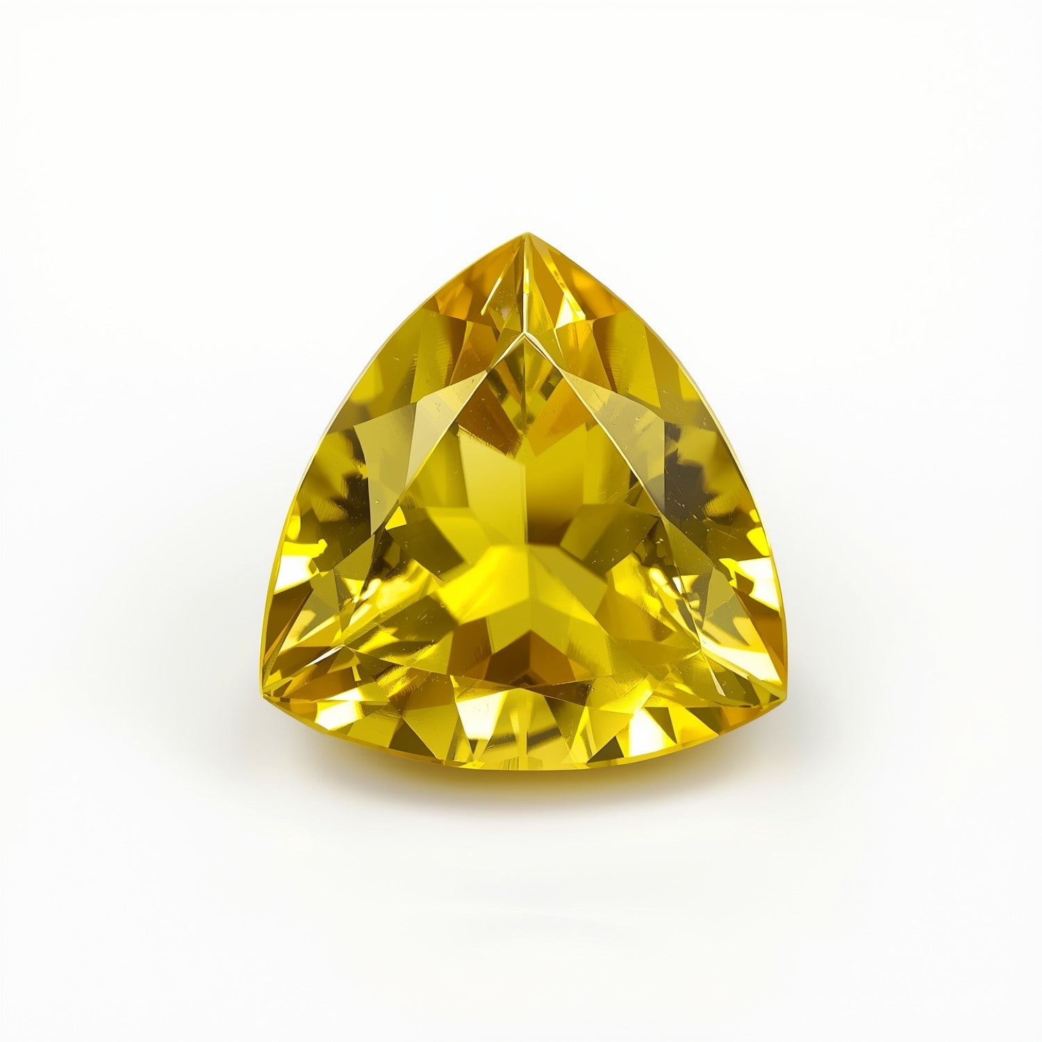 Yellow Sapphire 1PC Large 10x10 MM Triangle Faceted Yellow Shine Precious Loose Gemstones