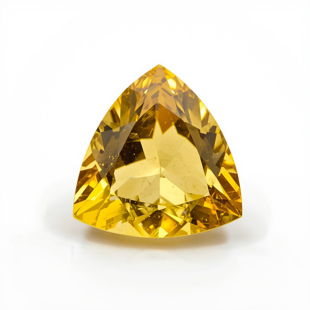 Yellow Sapphire 1PC Large 12x12 MM Triangle Faceted Yellow High-Quality Precious Loose Gems