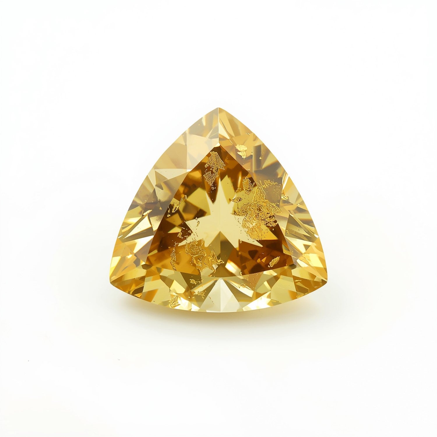 Yellow Sapphire 1PC Chunky 14x14 MM Triangle Faceted Yellow Genuine Precious Loose Gemstones