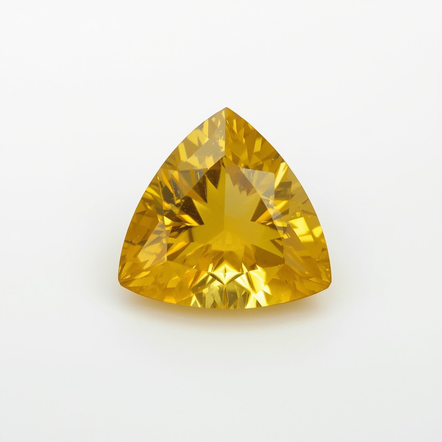Yellow Sapphire 1PC Chunky 14x14 MM Triangle Faceted Yellow Genuine Precious Loose Gemstones Immagine secondaria del prodotto
