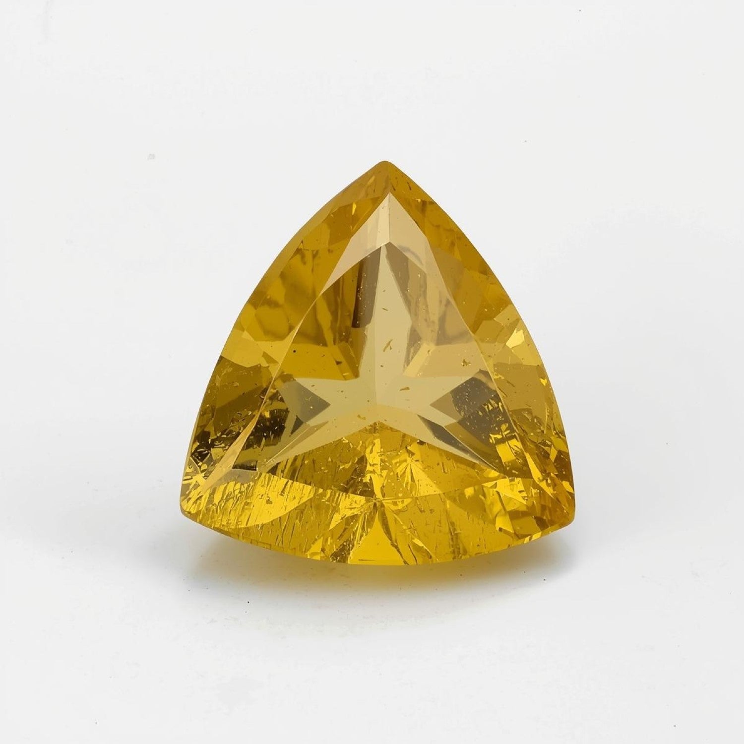 Yellow Sapphire 1PC Chunky 15x15 MM Triangle Faceted Yellow Superior Precious Gems Immagine secondaria del prodotto