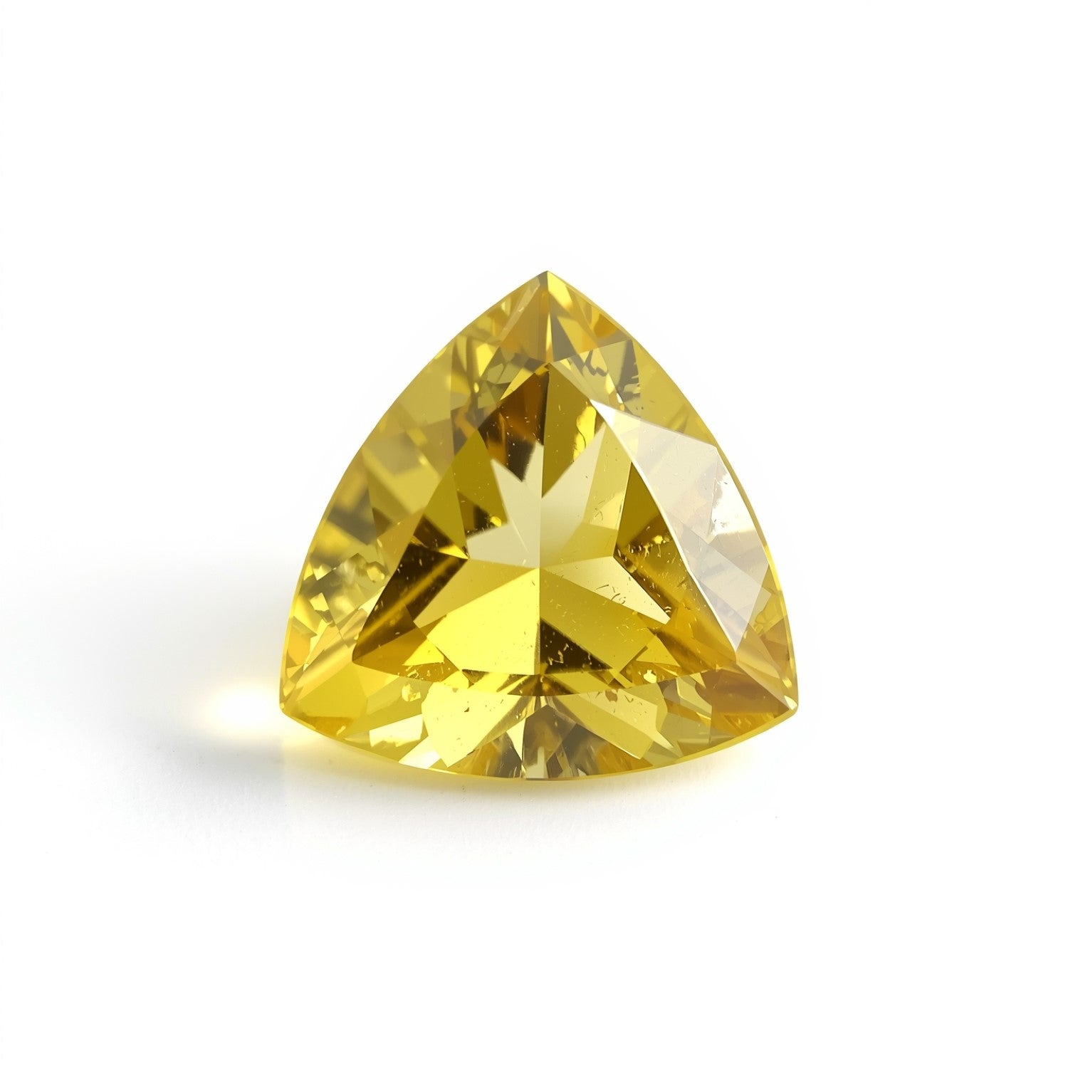 Yellow Sapphire 1PC Small 8x8 MM Triangle Faceted Yellow Luster Precious Loose Gems