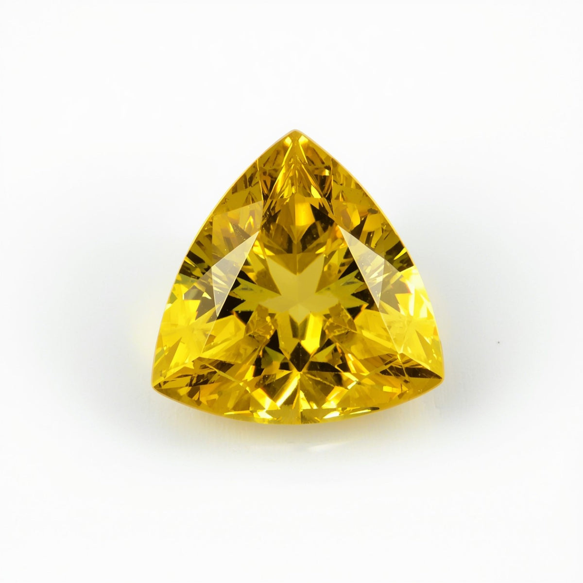 Yellow Sapphire 1PC Medium 9x9 MM Triangle Faceted Yellow Lustrous Precious Loose Gemstone