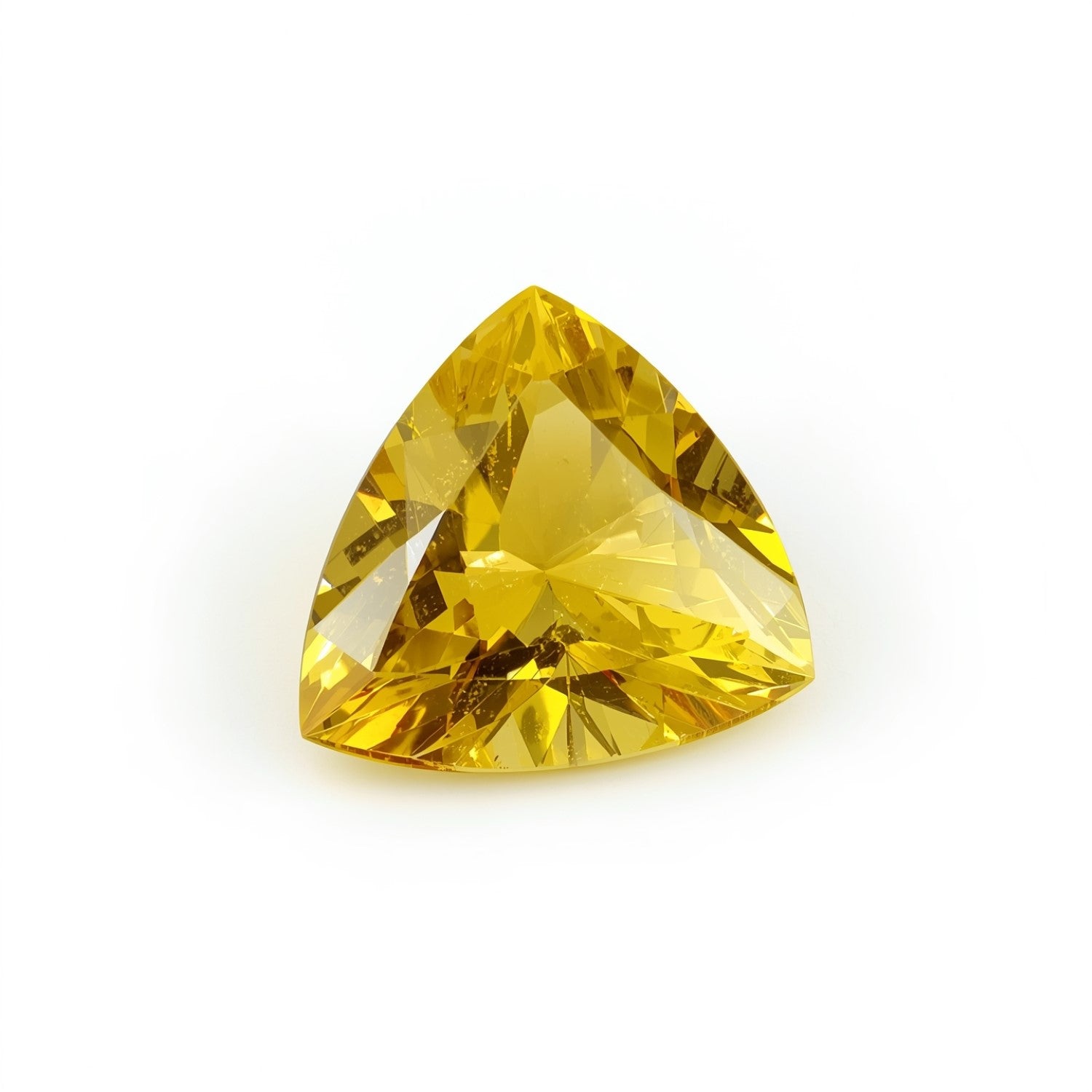 Yellow Sapphire 1PC Medium 9x9 MM Triangle Faceted Yellow Lustrous Precious Loose Gemstone