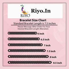 Citrine Silver Bracelet Size Chart showing various lengths for the perfect fit