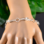 Green Amethyst Coffee Day Delicate Light Green Silver Links Bracelet elegantly displayed on a model's wrist