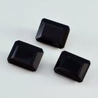 Black Onyx 1PC Large 10x12 MM Emerald Faceted Black Luster Semi Precious Loose Gemstones
