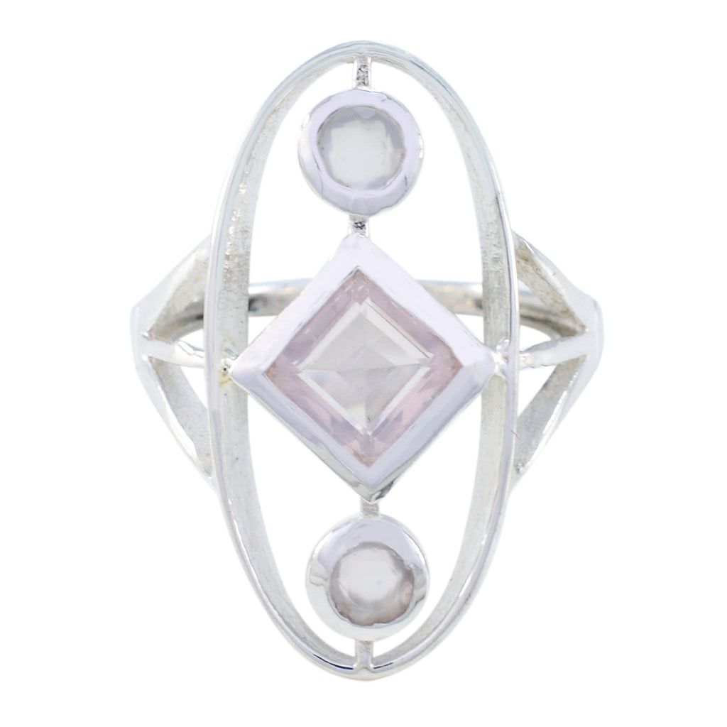 Adorable Gem Rose Quartz 925 Sterling Silver Ring Jewelry Box Hardware