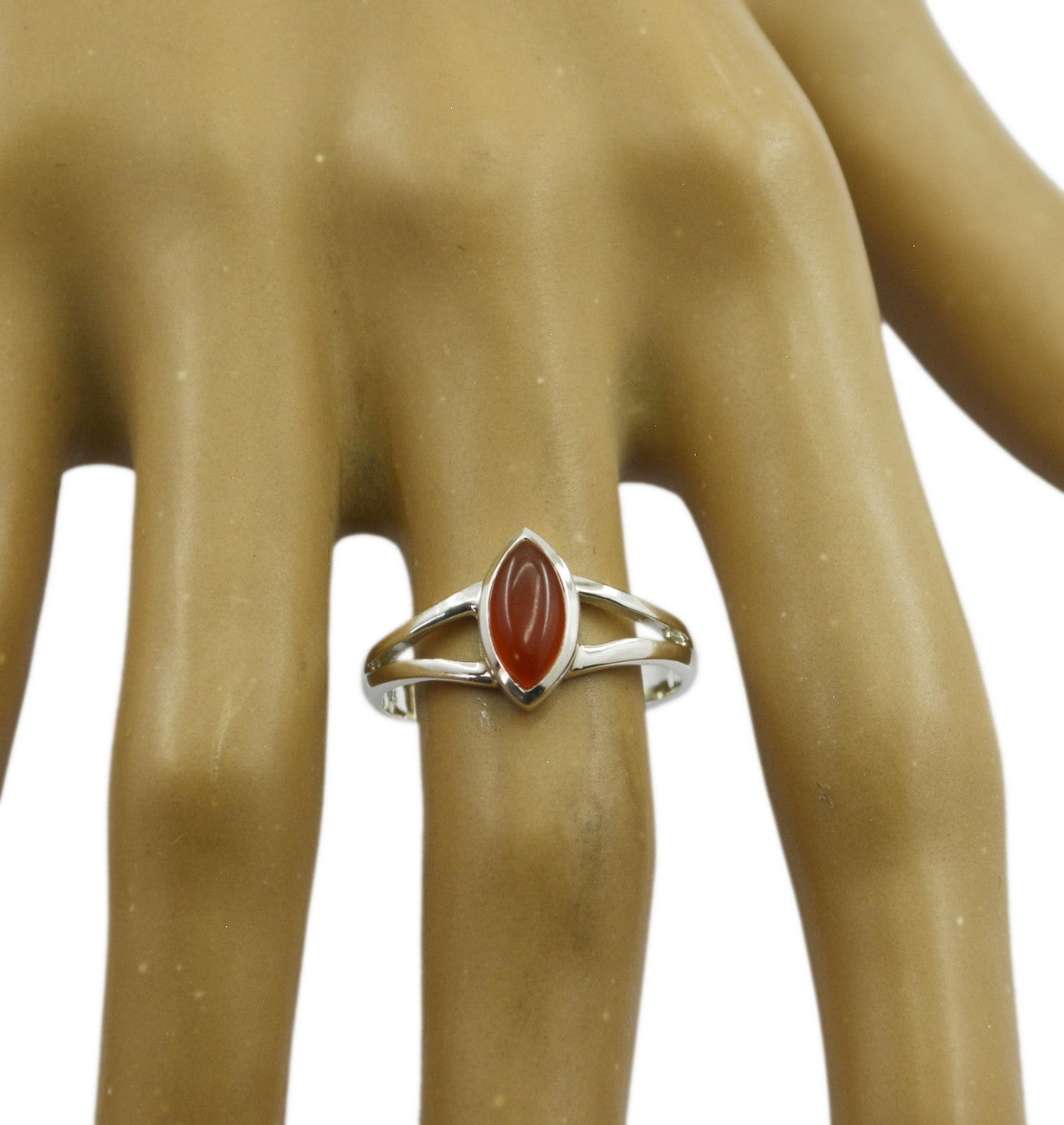 Aesthetic Gem Red Onyx 925 Sterling Silver Rings Indian Bridal Jewelry