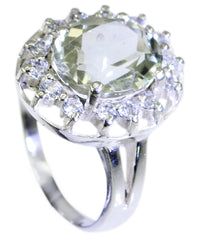 Attractive Gem Green Amethyst 925 Silver Ring Indian Jewelry Supply