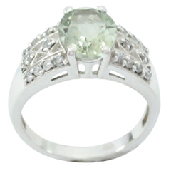 Bewitching Gem Green Amethyst 925 Sterling Silver Ring Jewellery