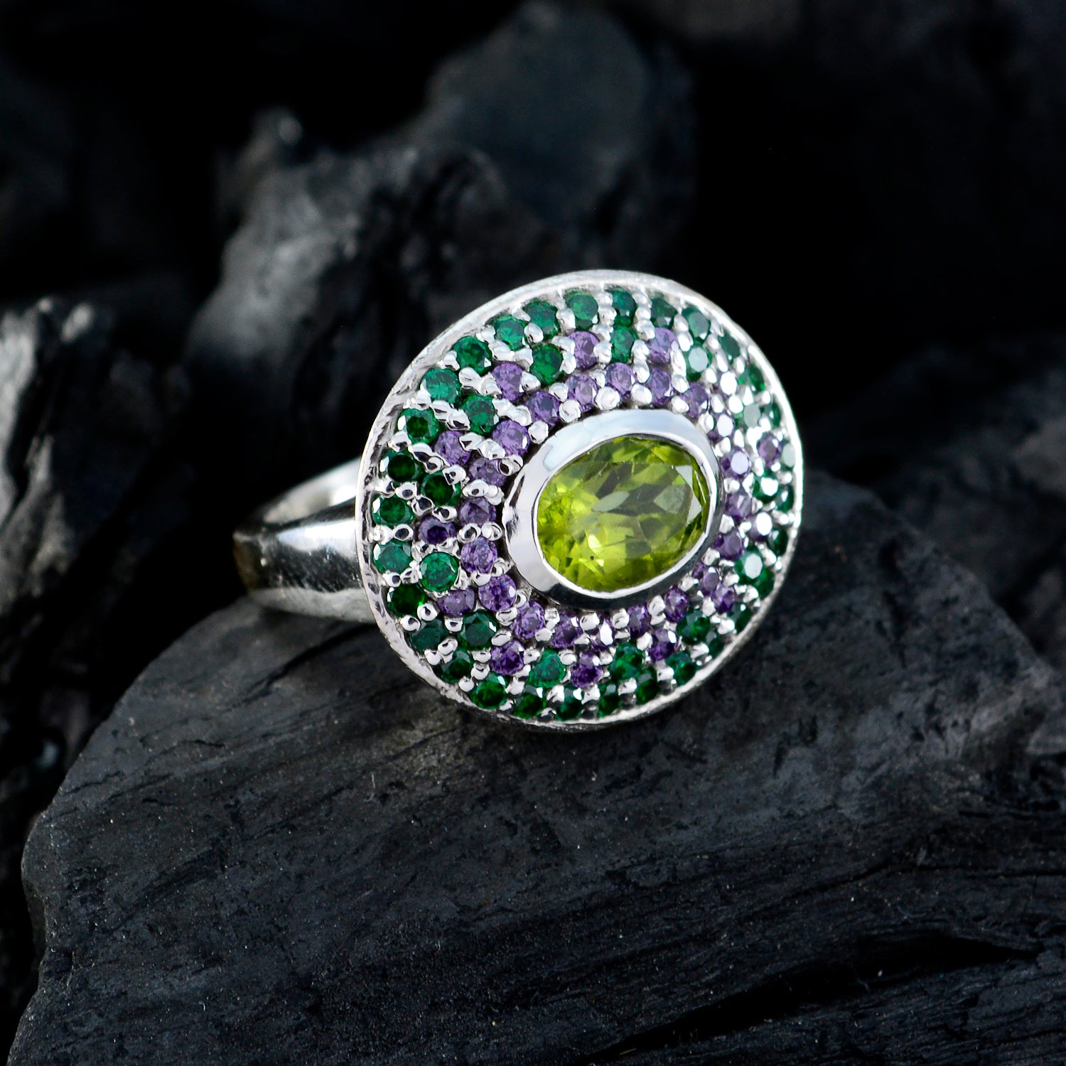 Bewitching Gems Peridot 925 Sterling Silver Rings Frinendship Gift