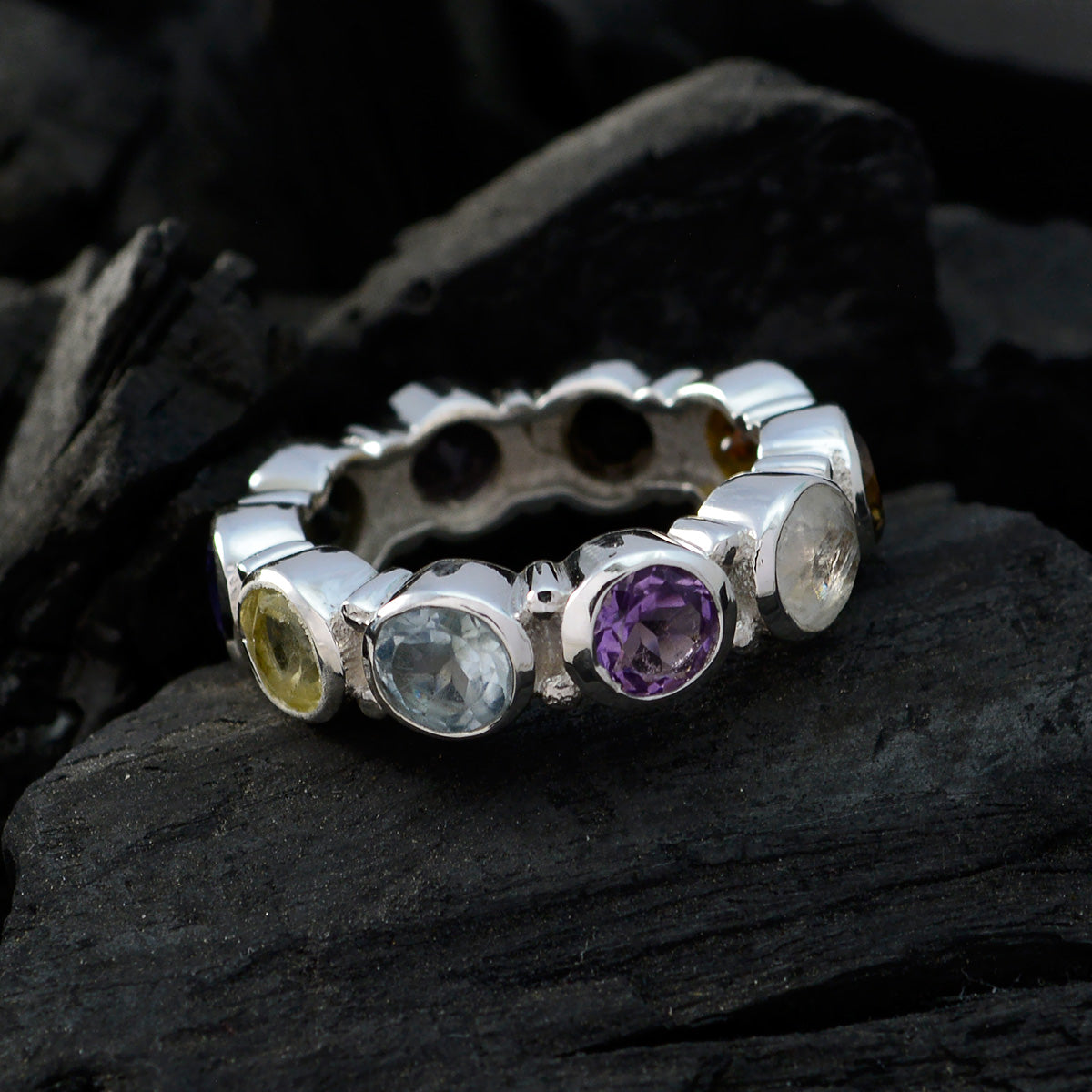 Bewitching Stone Multi Stone 925 Sterling Silver Rings Black Friday