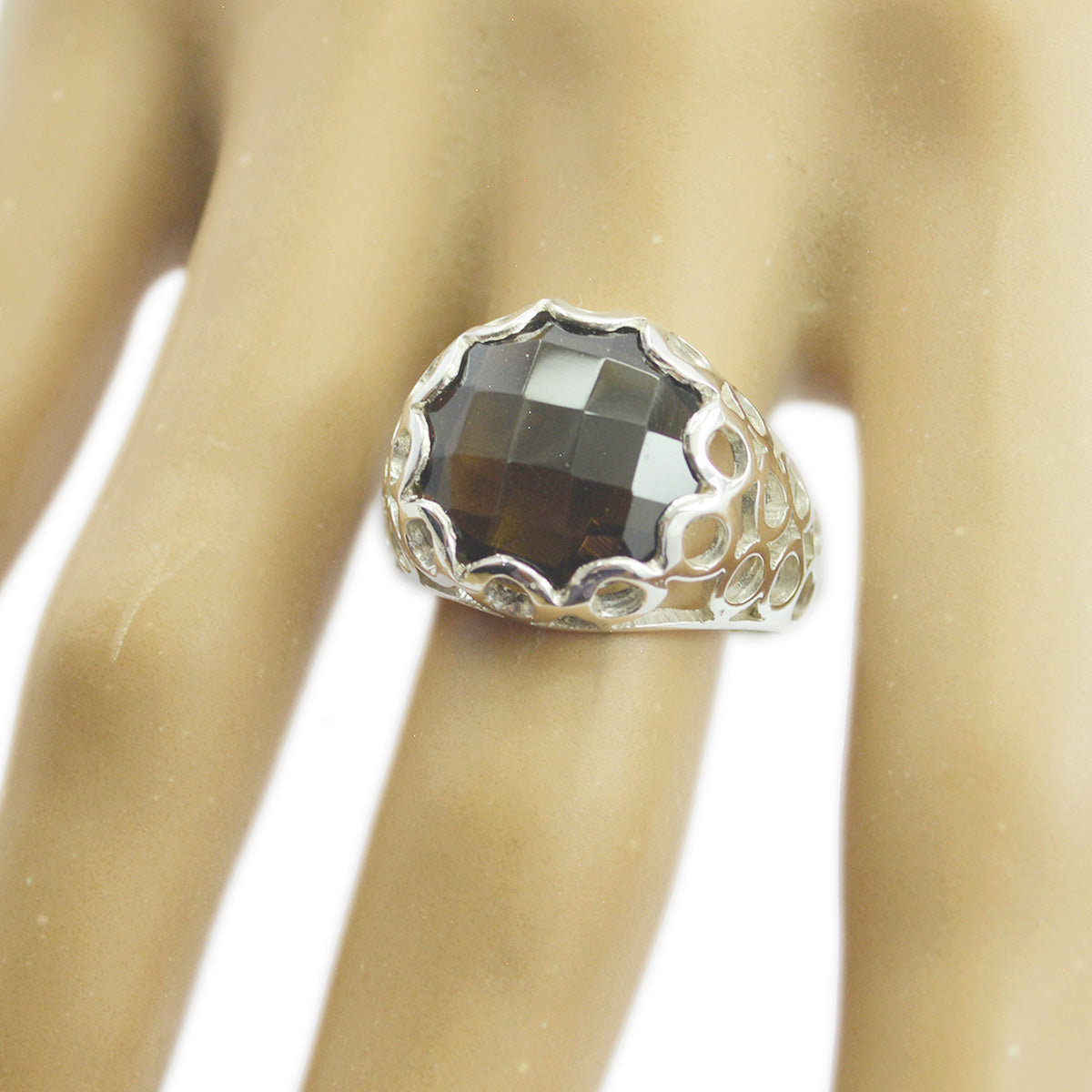 Bonnie Gems Smoky Quartz 925 Sterling Silver Rings Jewelry Packaging