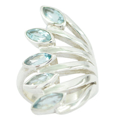 Bonnie Gemstone Blue Topaz 925 Sterling Silver Rings Jewish Jewelry