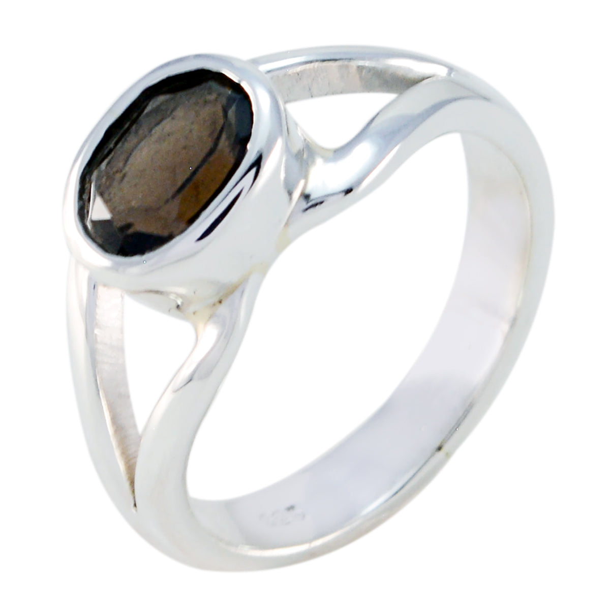 Bonny Gem Smoky Quartz Solid Silver Ring Jewelry Magnifying Glass