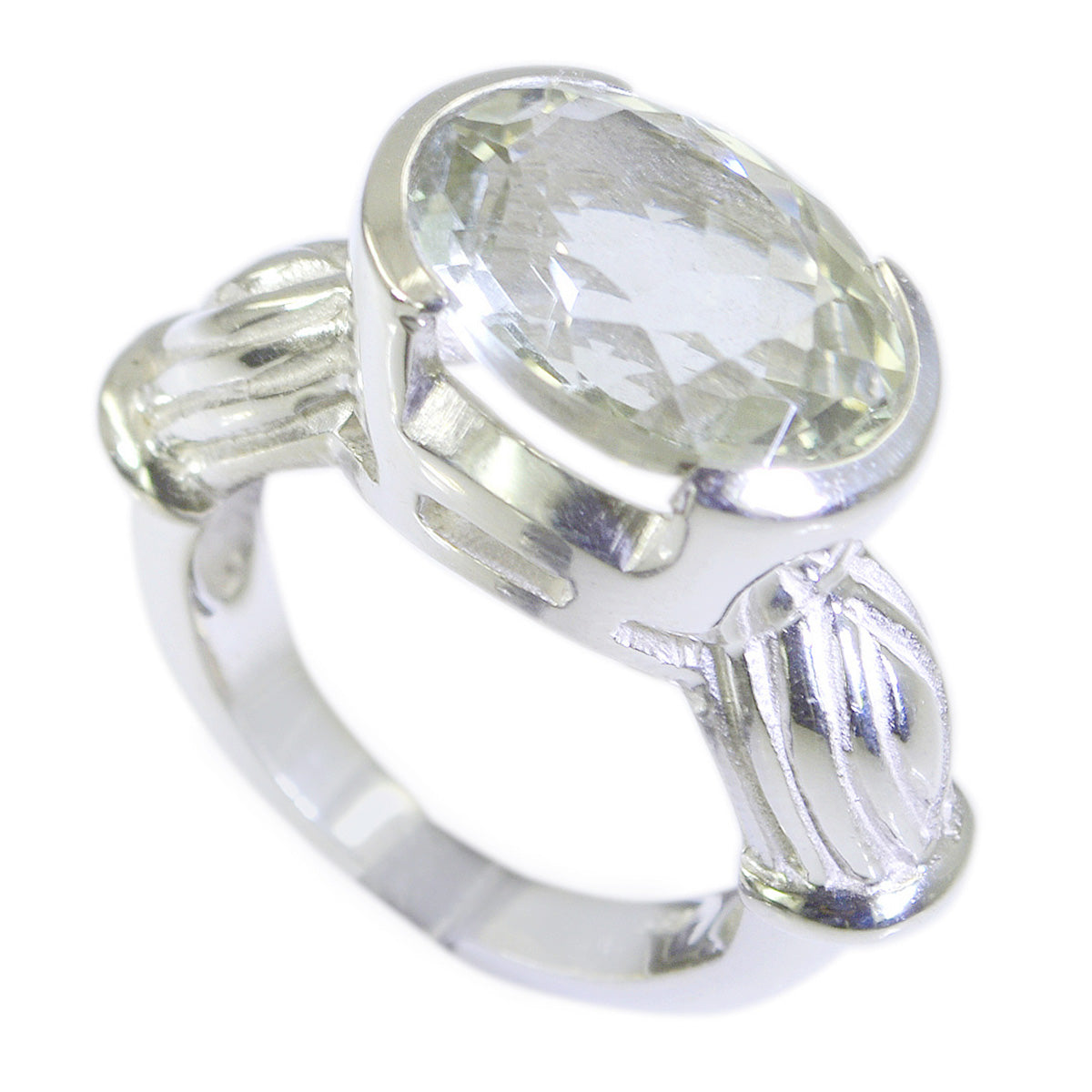 Captivating Gem Green Amethyst Sterling Silver Ring Good Selling Items