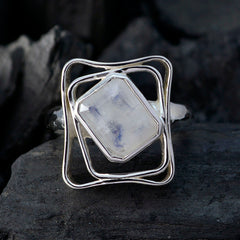 Captivating Gem Rainbow Moonstone Solid Silver Ring Gypsy Jewelry