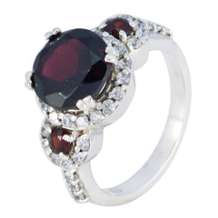 Chocolate-Box Gem Garnet 925 Sterling Silver Rings Gift Father'S Day