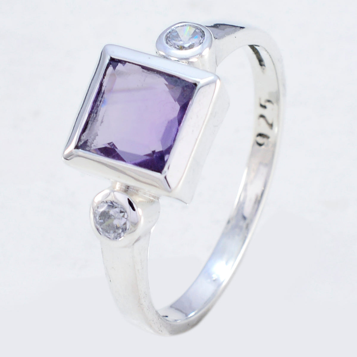 Classy Gemstones Amethyst 925 Silver Ring Famous Jewelry Designers
