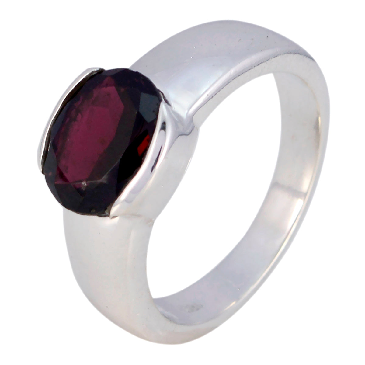 Comely Gemstones Garnet 925 Sterling Silver Ring Beach Glass Jewelry